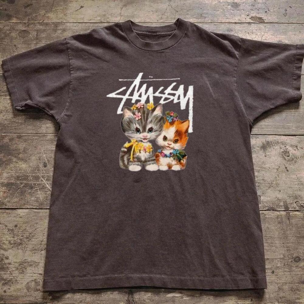 Stussy Brown Cat Graphic Tee